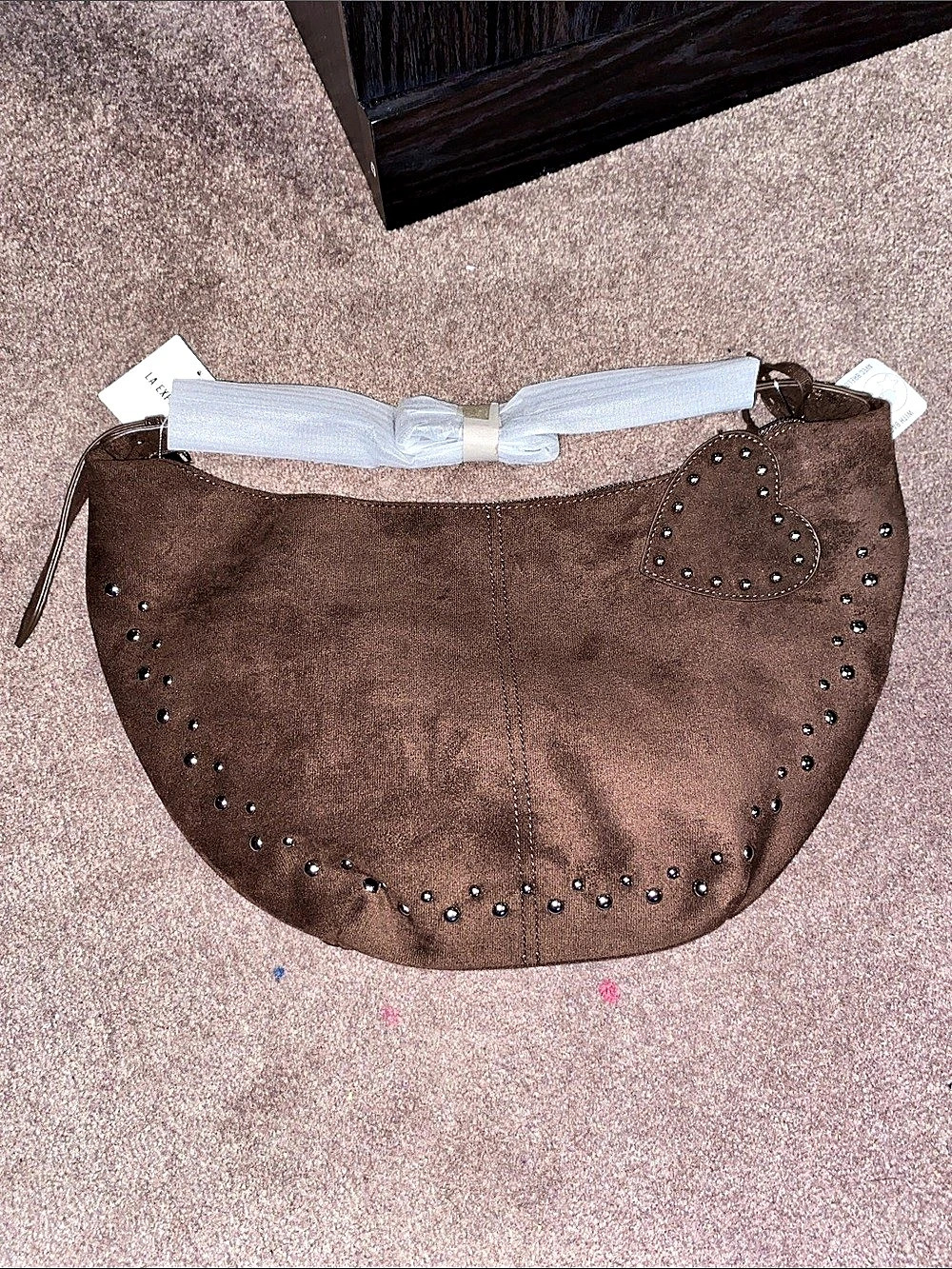 Brown Studded Shoulder Bag